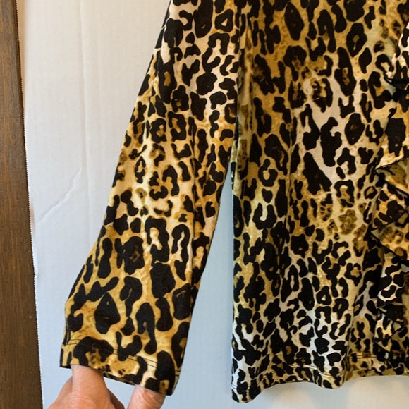 Jones New York Sport Leopard Print Cotton Blend Blouse Size S - Picture 8 of 11